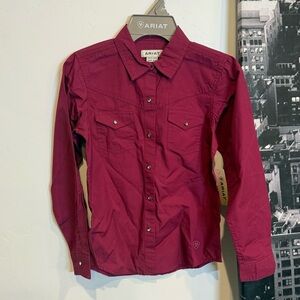NWT Ariat Girls Western Snap Shirt Size M